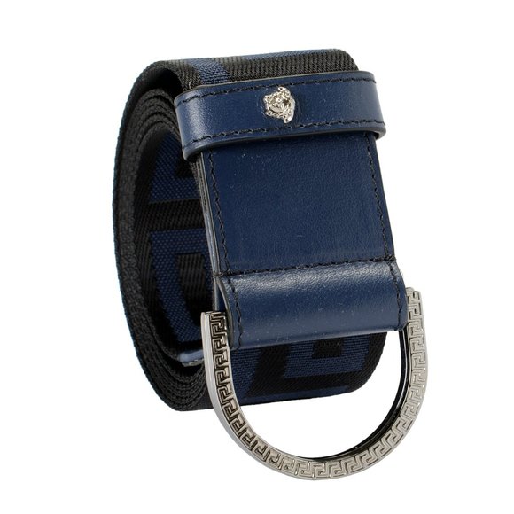Versace Leather Trimmed Greeca Print Belt - Picture 5 of 5